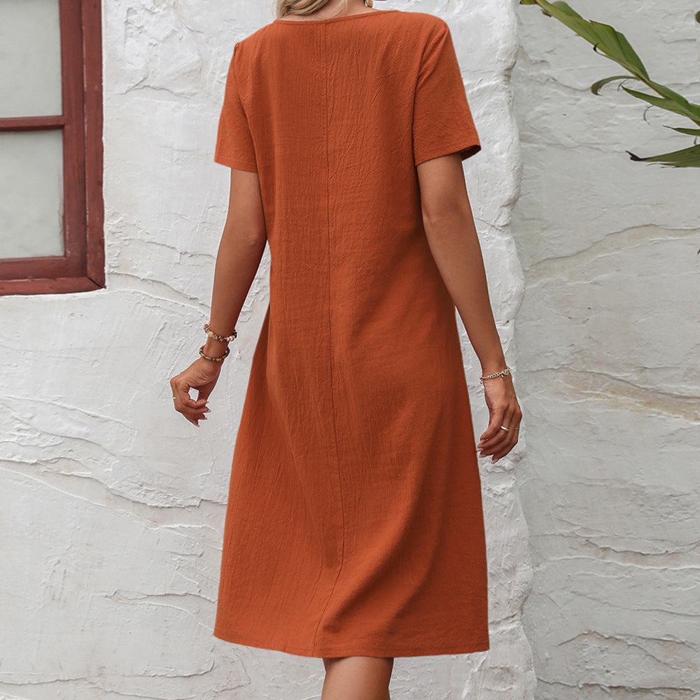 Robe midi décontractée pour femmes avec poches pratiques et empiècements latéraux Chic und Stil