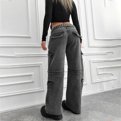 Vintage casual style women's cargo pants with remarkable applications Chic and Style