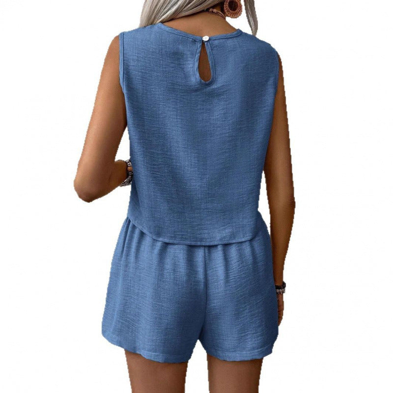 Ensemble décontracté d'été pour femmes composé d'un haut à manches courtes et de shorts Chic und Stil