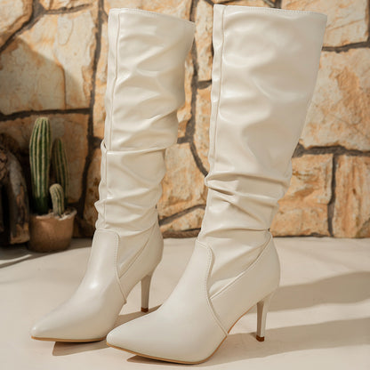 Bottes à talons hauts pour femmes avec design froncé Chic und Stil