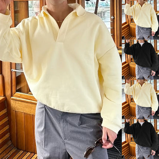 Pull décontracté pour hommes à col en V en matériau doux Chic und Stil