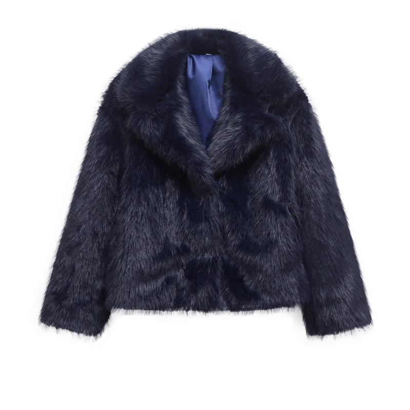 Women's trendy chic fur blazer