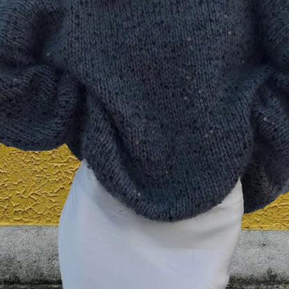 Femme pull en tricot scintillant à coupe ample et accents élégants Chic und Stil