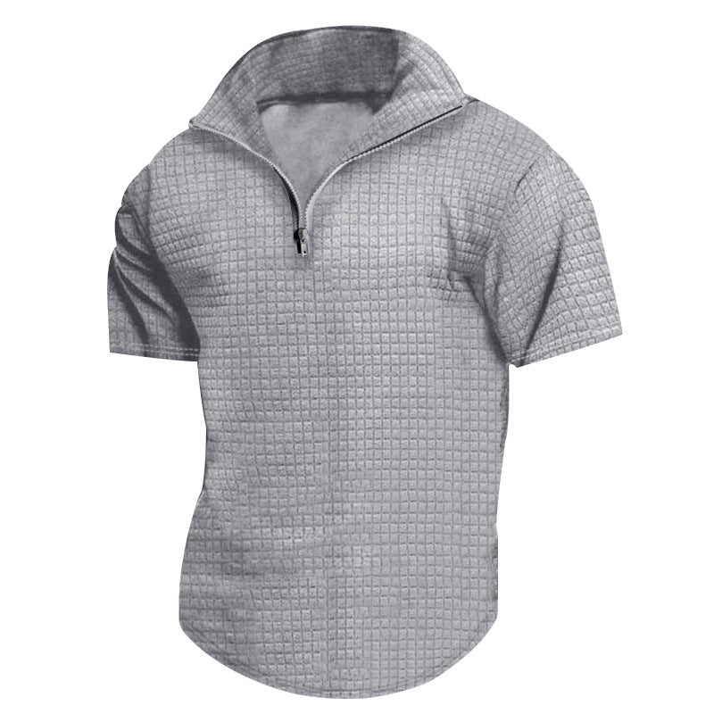 Chemise fonctionnelle à manches courtes pour hommes avec col montant moderne et fermeture éclair Chic und Stil
