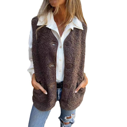 Dames Gilet Doux avec Boutons Chic und Stil