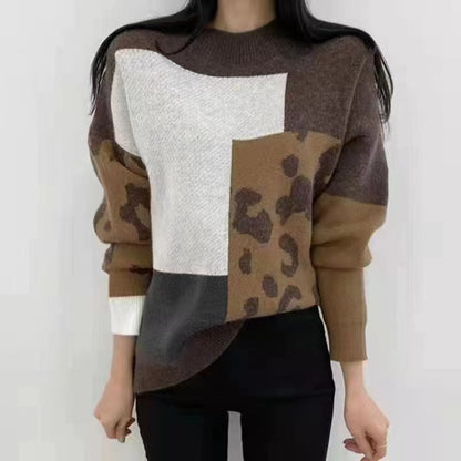 Pull féminin à la mode avec un motif géométrique unique et un design texturé Chic und Stil