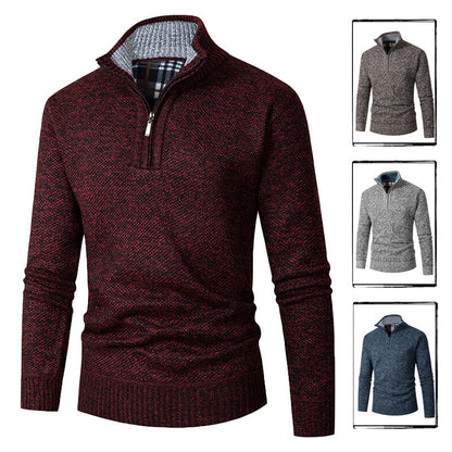 Pullover for men with high collar and practical zipper Chic und Stil