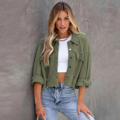 Dames Chic Structuré Veste avec Poches Pratiques et Fermeture Boutonnée Chic und Stil