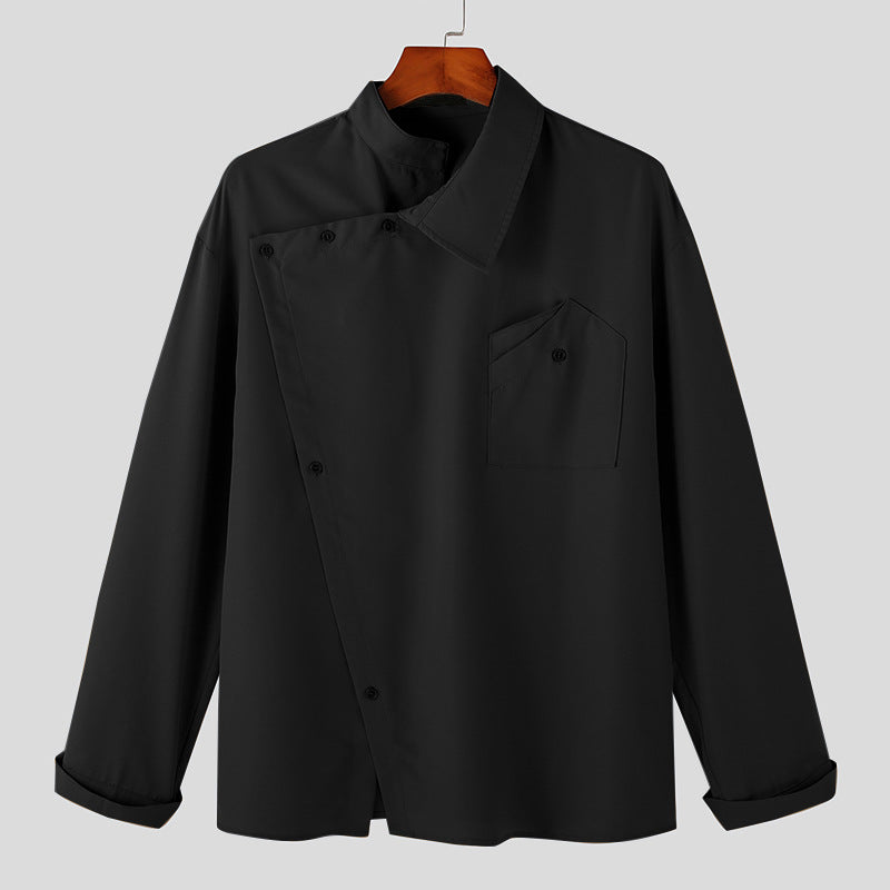 Veste de chef pour hommes avec col montant moderne et poche poitrine pratique Chic und Stil