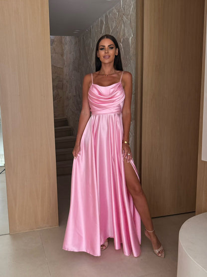 Dames Robe de soirée en satin élégant Chic und Stil