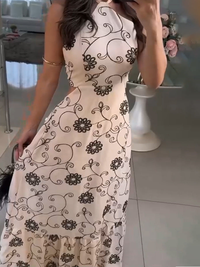 Femmes Élégante Robe Maxi Imprimé Floral Chic und Stil