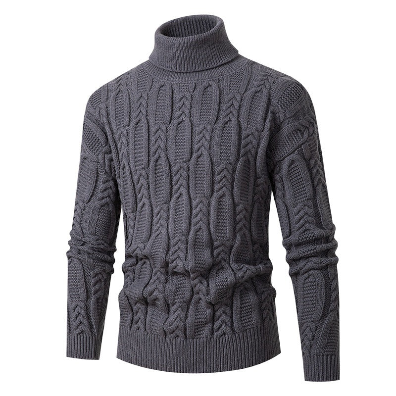 High-quality turtleneck pullover for men with embossed pattern Chic und Stil