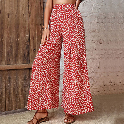 Pantalons à fleurs à jambes larges pour femmes Chic und Stil