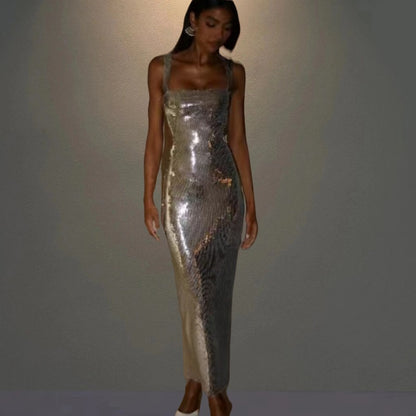 Robes de soirée glamour pour femmes avec ornement en sequins scintillants Chic und Stil