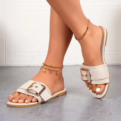 Dames Chic Boucle Sandales à enfiler Chic und Stil