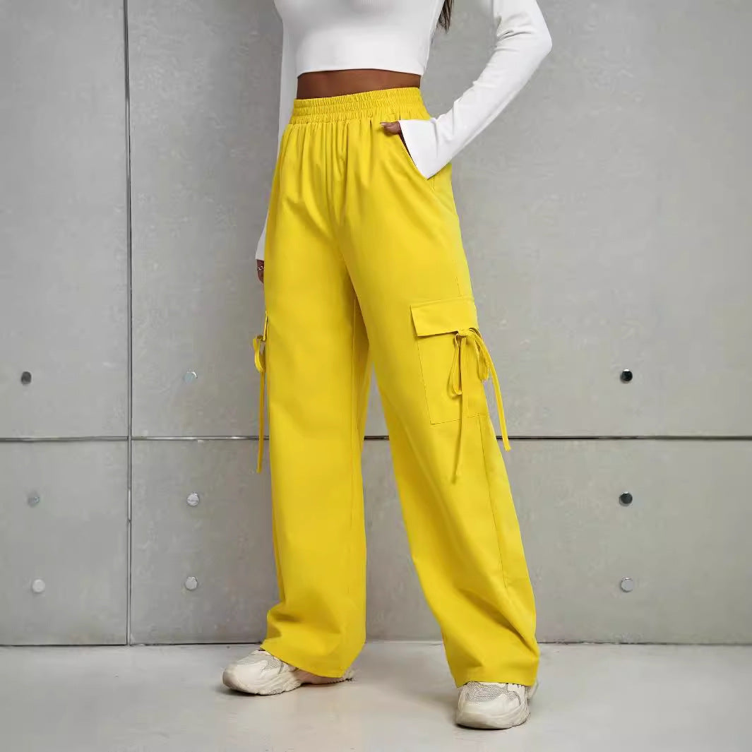 Pantalon cargo pour dames avec poches latérales et taille élastique Chic und Stil