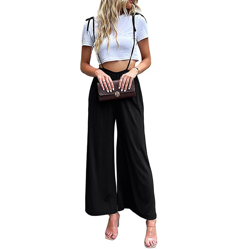 Dames Combinaison Décontractée à Pattes Larges avec Bretelles Ajustables Chic und Stil