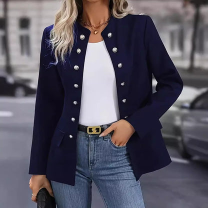 Dames Blazer à la mode avec détails de bouton Chic und Stil