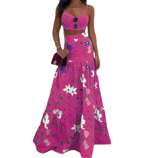 Robe maxi pour femmes avec design floral et haut bustier chic Chic und Stil