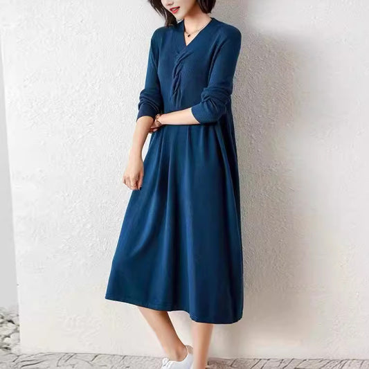 Robe pour femmes à manches longues et look moderne enroulé Chic und Stil