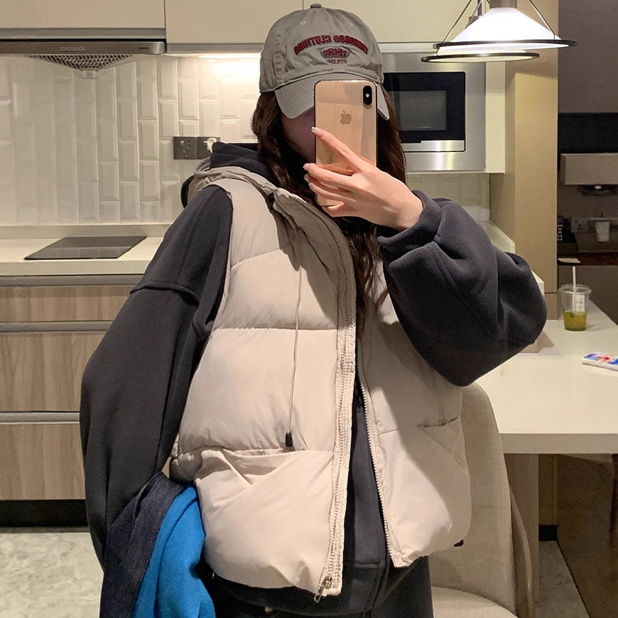 Dames gilet matelassé avec col haut et coupe surdimensionnée Chic und Stil