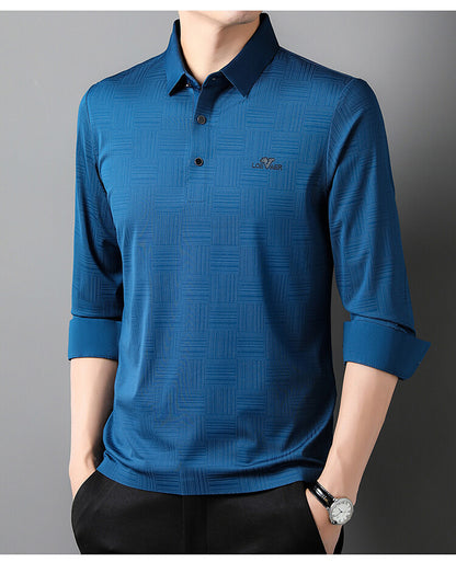 Chemise polo à manches longues pour hommes avec design texturé Chic und Stil