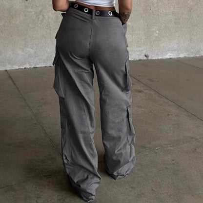 Pantalon cargo pour femmes à coupe large et poches fonctionnelles Chic und Stil