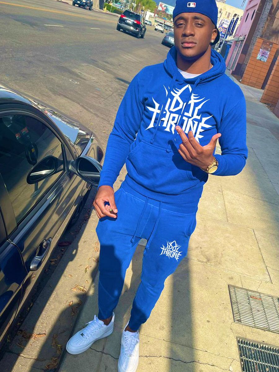 Men's hoodie and jogger pants set with striking logo design Chic and Style