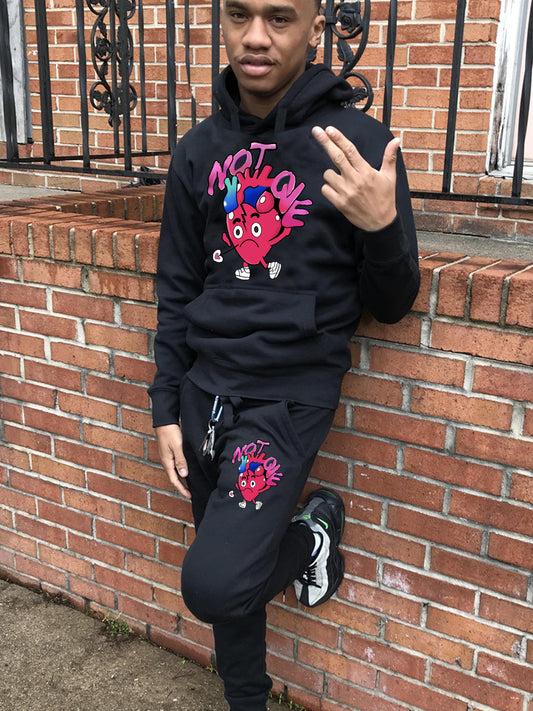 Women's sweatshirt and jogger pants set with creative heart pattern Chic und Stil