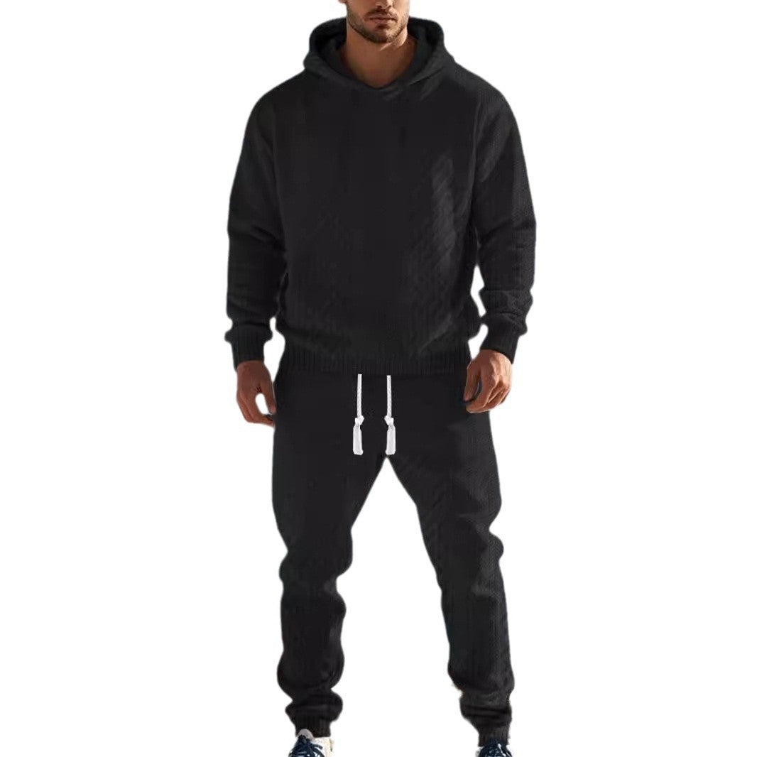 Chic and Style textured design men's hoodie and jogger pants set