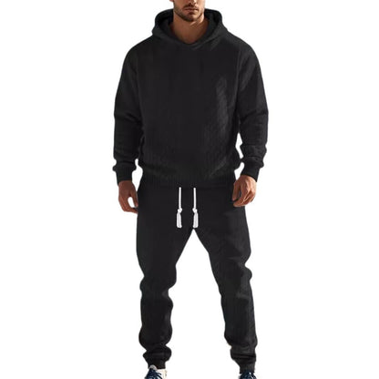 Chic and Style textured design men's hoodie and jogger pants set