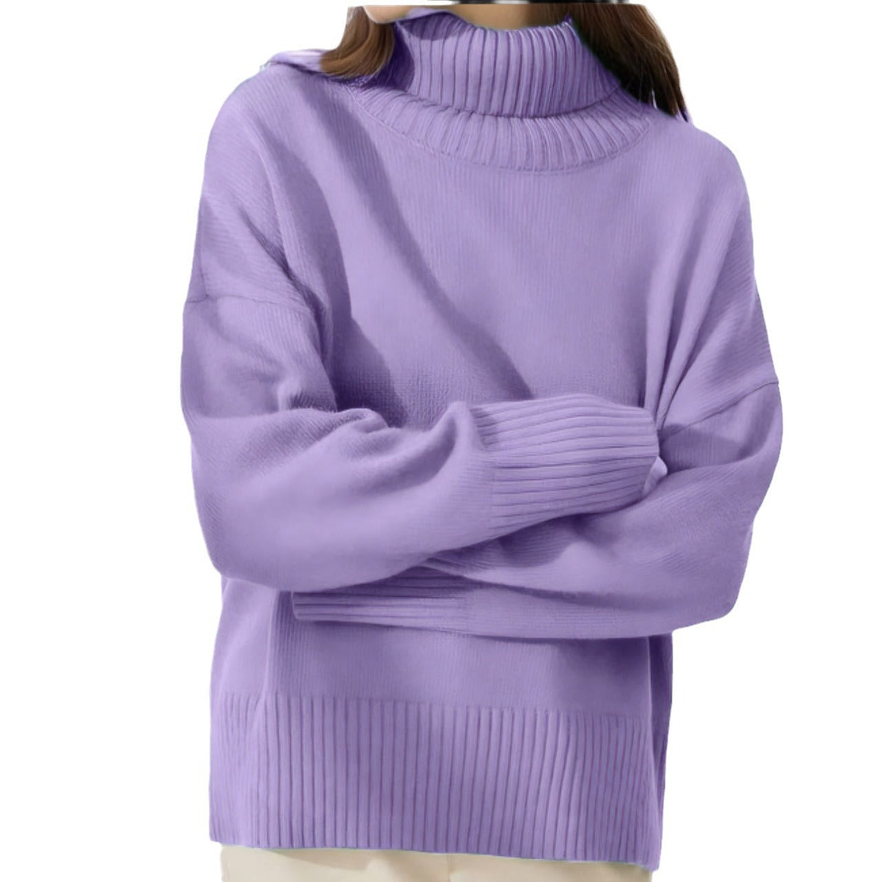 Pull à col loop pour femmes en matériau doux Chic und Stil