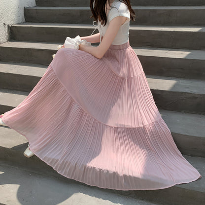 Jupe maxi plissée fluide Chic und Stil pour femme