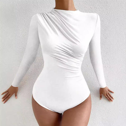 Dames body à manches longues avec drapé élégant Chic und Stil