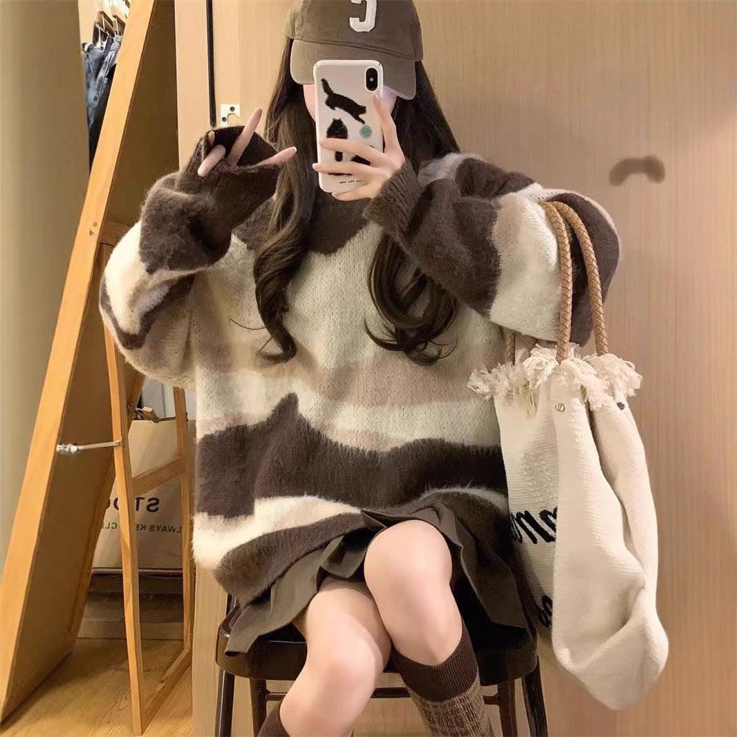 Pull surdimensionné confortable pour femmes avec des dégradés de couleurs modernes Chic & Stil