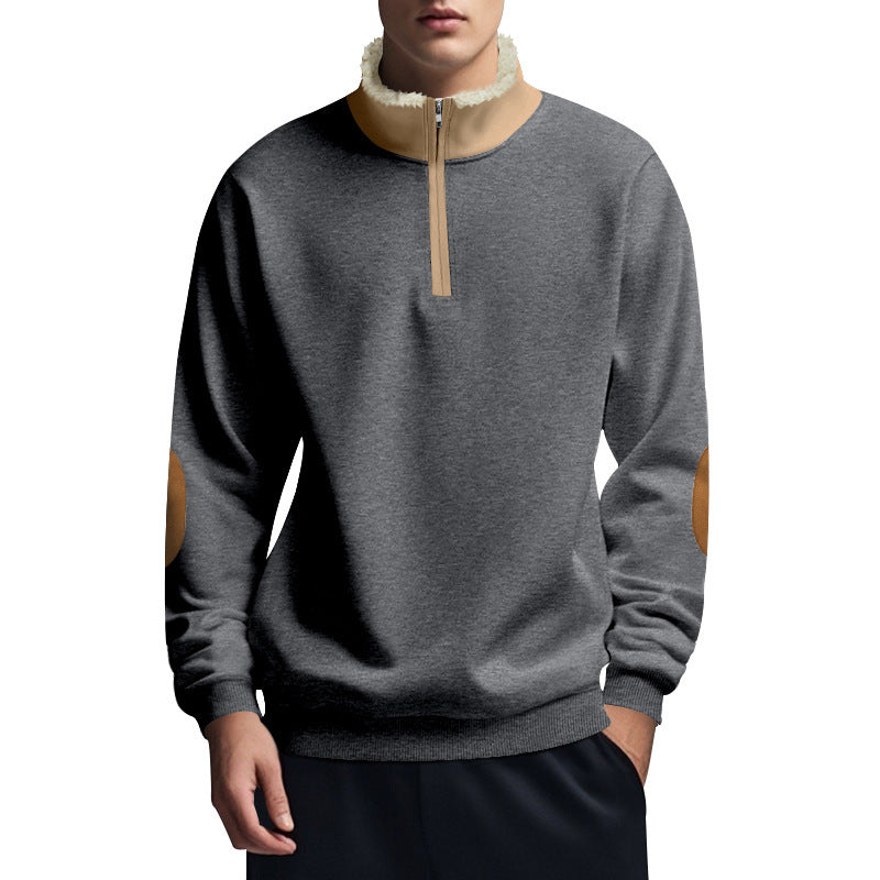 Fleece pullover for men with high collar and zipper Chic und Stil
