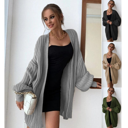 Dames gros mailles cardigan avec coupe ample et détails modernes Chic und Stil