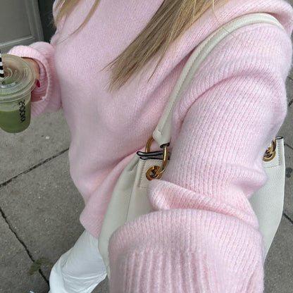 Pull en grosse maille pour femmes avec des manches larges et un col rond Chic und Stil