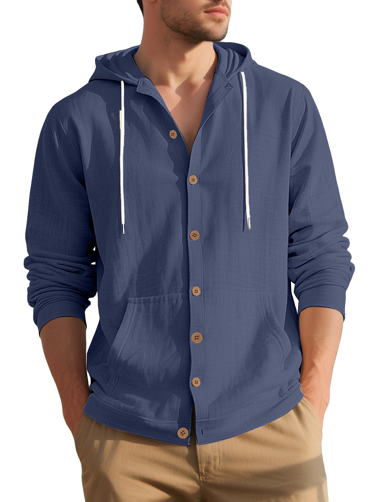 Elegant casual jacket for men with hood and practical pockets Chic and Style