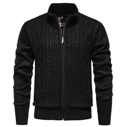 Men's knit jacket with high collar and zipper Chic and Style