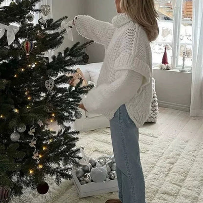 Dames Gros Tricot Pull Chic und Stil