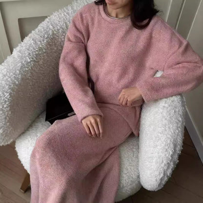 Dames Ensemble en Tricot Douillet à Coupe Larges Chic und Stil