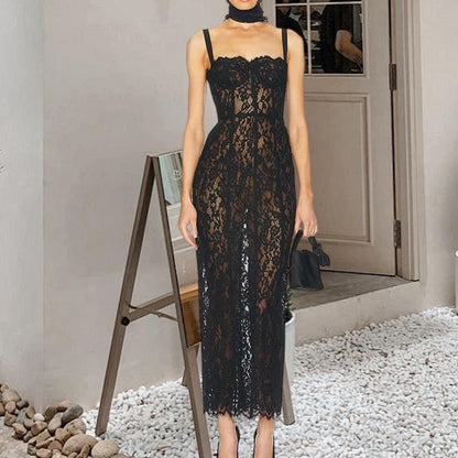 Robe maxi en dentelle pour femmes avec un design séduisant Chic und Stil