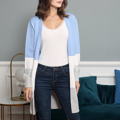 Dames gilet décontracté en tricot avec un motif à rayures modernes et des devant ouverts Chic und Stil