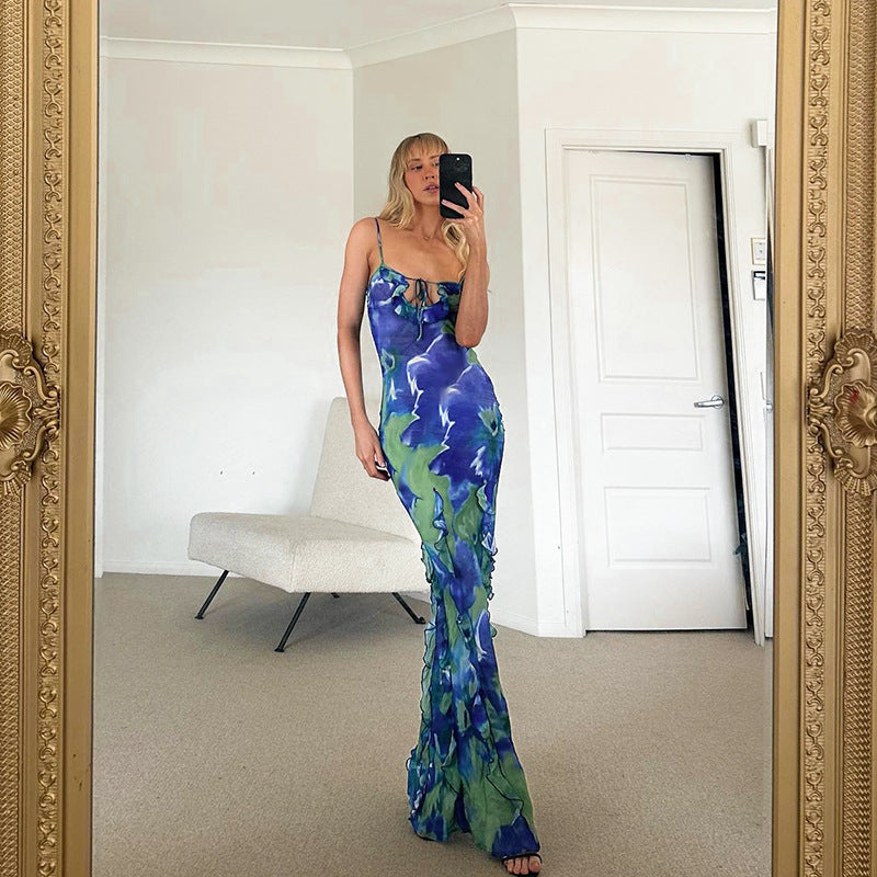 Robe Maxi Volante Femme Plage Chic und Stil