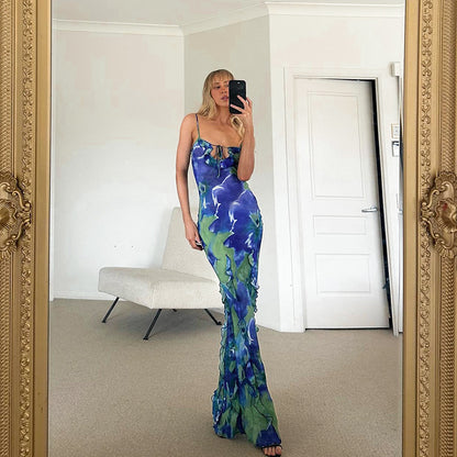 Robe Maxi Volante Femme Plage Chic und Stil