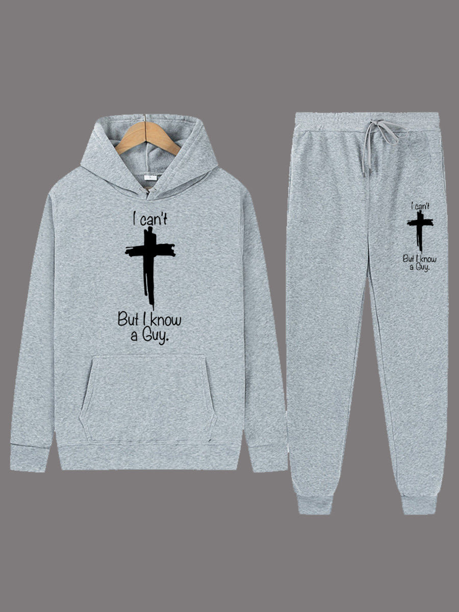 Women's Hoodie and Jogging Pants with Inspirational Inscription Chic and Style