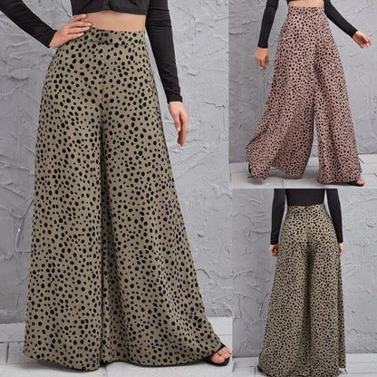 Wide-leg pants for women with a trendy polka dot pattern and high waist Chic und Stil