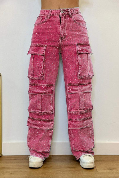 Dames Cargo Jeans avec plusieurs poches et coupe décontractée Chic und Stil