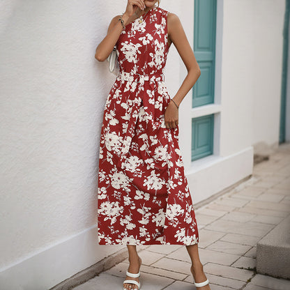 Robe maxi à une épaule floral pour dames Chic und Stil